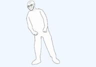 animated bounce closed_mouth dance ext=gif full_body glasses hair hand smug soyjak stubble transparent transparent_background variant:soyak // 1415x988 // 296.6KB