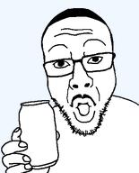 can glasses hair holding_object looking_at_you mustache nuvariant open_mouth soyjak stubble template tongue transparent_background variant:blakjak // 375x465 // 6.9KB