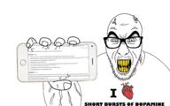 bald bloodshot_eyes cracked_teeth dopamine gooner heart holding_object holding_phone i_heart i_love looking_at_you phone porn porn_addiction soyjak stubble variant:slitherjak white_background yellow_teeth // 1920x1200 // 481.4KB