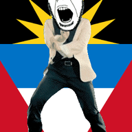 angry animated antigua_and_barbuda country dance flag full_body gangnam_style glasses irl open_mouth soyjak stubble sun variant:cobson // 300x460 // 498.4KB