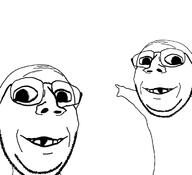 2soyjaks deformed glasses merge smile soyjak stubble subvariant:emmanuel subvariant:wholesome_soyjak template variant:gapejak variant:two_pointing_soyjaks // 725x662 // 85.8KB