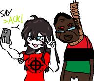 a10_eyes ack ack! africa black_skin chud drawing flag:pan-african flags girl glasses hanging meta:tagme nazism nigger paint rope say_ack text ugly variant:chudjak variant:raid_tan // 1213x1057 // 77.5KB