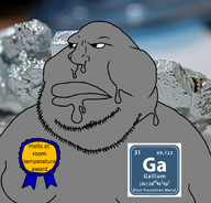 award bald big_lips closed_mouth gallium gray_skin irl_background lips looking_to_the_left melting metal mutt_lips nose series:elemental_mutts stubble text variant:meximutt // 888x849 // 306.3KB