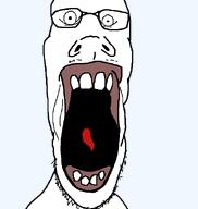 fish glasses gums open_mouth teeth teeth_showing tongue transparent_background variant:biscuitjak // 575x606 // 11.3KB