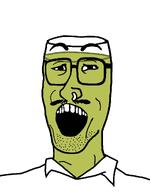 clothes cup drink glass glasses matcha mustache nose_piercing open_mouth stubble variant:mulletjak // 838x1072 // 63.9KB