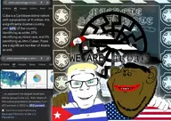 american_flag aryan blue_eyes brown_skin cuba flag:cuba flag:united_states friendship google map percentage smile sonnenrad stubble sun swedejak variant:feraljak variant:impish_soyak_ears yellow_hair // 658x466 // 272.2KB