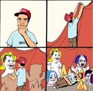beard comic crying imagination jewish_nose lipstick maga maga_hat open_mouth pol_(4chan) stubble tranny troon variant:chudjak variant:soyak white_skin wojak // 865x842 // 344.8KB