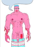 big_lips blood blue_hair chud closed_eyes closed_mouth clothes flag:transgender_pride_flag frankenpenis ftm gore muscles muscular_female neopenis penis pink_skin pooner speech_bubble_empty stitches subvariant:muscular_chud surgery textbox top_surgery tranny transgender_flag troon variant:chudjak // 1037x1412 // 421.7KB
