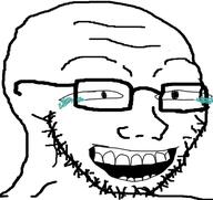 crying glasses laughing soyjak stubble variant:soyak // 601x567 // 96.4KB