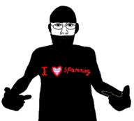 SPAMMING Warrior-Z(user) arm clothes ear flag:transgender_pride_flag genre_defining glasses hand heart i_heart_nigger i_love i_love_nigger i_trans_heart nigger open_mouth pointing soyjak spam spammer stubble template tranny transheart troon tshirt variant:shirtjak // 618x559 // 46.3KB