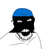 angry country estonia flag glasses jacksepticeye looking_at_you mustache open_mouth soyjak stubble teeth variant:feraljak youtube // 1500x1500 // 17.7KB