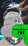 v_4chan 4chan blowjob cum glasses nsfw open_mouth penis soyjak spammer stellar_blade subvariant:blowjob_gapejak testicles veiny_cock // 800x1302 // 432.6KB