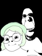 arm baby biting_lip closed_mouth clothes creepy distorted evil fat female femjak glasses hair hat ominous rape shadow smile soyjak stubble subvariant:baby_cobson subvariant:female_cobson subvariant:hornyson variant:cobson // 706x950 // 96.2KB