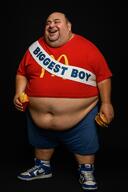 ai_generated amerimutt biggest_boy fat fries hamburger mcdonalds mutt mutt_lips nike obese realistic shorts sneakers subvariant:impish_amerimutt variant:impish_soyak_ears // 1024x1536 // 2.3MB