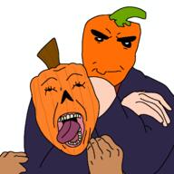 dying mr_pumpg mrpumpkinface pumpkin strangling variant:bernd variant:chudjak // 3000x3000 // 1.9MB