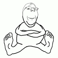 animated arm crossed_arms foot glasses leg sitting soyjak stubble subvariant:wholesome_soyjak variant:cobson variant:gapejak // 400x400 // 14.1KB
