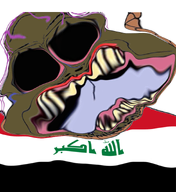 bloodshot_eyes brown_skin country crying distorted flag:iraq glasses islam muslims nigger open_mouth pink_hair politic variant:bernd variant:unknown yellow_teeth // 831x904 // 521.2KB