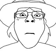 bernadette closed_mouth clothes female glasses hair hat looking_at_you neutral soyjak subvariant:bridget variant:bernd variant:gapejak // 1200x1125 // 53.8KB