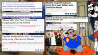 2018 2019 2023 2024 albania albanian amerimutt article clothes coat_of_arms communism eagle flag:albania flag:serbia happy_merchant hat irl_background irl_photo judaism kippah news pig serb serbia star_of_david synagogue thinking tmd total_mudslime_death total_muslim_death variant:chudjak variant:meximutt world_war_2 // 1920x1080 // 739.6KB