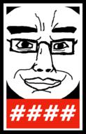 artist:jakker closed_mouth eyebrows glasses hair hashtag lips roblox ruben_sim smile soyjak subvariant:chudjak_front text variant:chudjak // 1313x2048 // 301.7KB