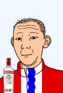 1864 alcohol bottle closed_mouth clothes ear flag flag:omsk_oblast hair neutral oblast omsk_oblast russia smirnoff soyjak text track_suit transparent transparent_background variant:kuzjak vodka white_skin // 810x1192 // 124.2KB
