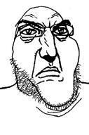 angry closed_mouth frown glasses large_eyebrows punisher_face soyjak stubble template variant:markiplier_soyjak2 white_background wrinkles // 645x973 // 14.1KB