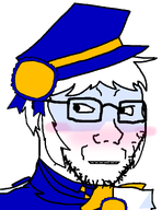 award awardsan blush clothes glasses hat stubble troonslop variant:soyak white_hair // 1051x1360 // 104.6KB