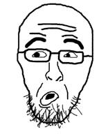 glasses open_mouth soyjak stubble variant:oojak // 472x619 // 92.9KB