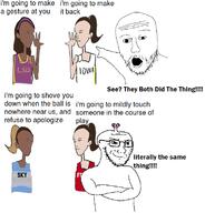 basketball black_skin brainlet caitlin_clark crossed_arms glasses pointing variant:soyak variant:two_pointing_soyjaks white_skin wnba wordswordswords // 748x780 // 176.0KB