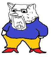 dog glasses malorussian_flag nafo nato open_mouth russia soyjak stubble ukraine variant:unknown // 374x418 // 17.2KB