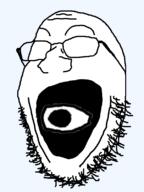 beard glasses horror nonsense one_eye open_mouth soy41 soyjak stubble variant:gapejak // 602x800 // 64.6KB