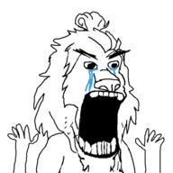 animal arm crying hand hands_up lazy_lions lion nft open_mouth soyjak stretched_mouth variant:unknown // 596x596 // 76.3KB