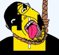 building castle county finnmark flag flag:finnmark glasses hanging norway open_mouth rope soyjak stubble suicide teeth tongue transparent_background variant:bernd yellow_teeth // 768x719 // 23.7KB