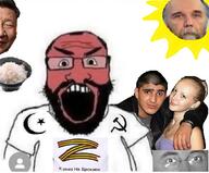 angry beard churka clothes communism glasses hammer_and_sickle irl islam open_mouth ribbon_of_saint_george rice russia subvariant:science_lover sun tshirt variant:markiplier_soyjak xi_jinping z_(russian_symbol) // 692x574 // 203.0KB