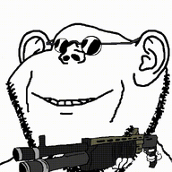 animated black_glasses firearm gun hand holding_gun holding_object holding_shotgun round_glasses shotgun smile variant:impish_soyak_ears weapon // 598x800 // 35.5KB