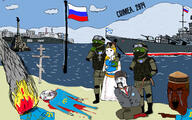 2014 amphibian church clothes corpse crimea cross crying cuck cuckold dead eastern_orthodox fire flag:crimean_tatar flag:russia frog nas:pepe necklace orthodox orthodox_cross orthodoxy pepe_the_frog politician rage rope russia russo_ukrainian_war ship soldier suit turk ukraine variant:bernd variant:chudjak variant:wojak war wojak // 1440x900 // 377.6KB