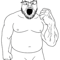 arm clothes flexing full_body glasses meta:ai_generated muscular_arm soyjak stubble variant:unknown // 1024x1024 // 693.5KB