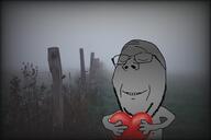 arm calm foggy glasses hand heart holding_heart holding_object smile soyjak stubble subvariant:wholesome_soyjak variant:gapejak // 3181x2121 // 2.9MB