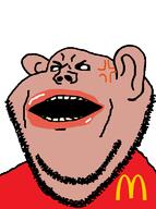 anger_mark angry annoyed_imp big_lips black_sclera mcdonalds red_shirt stubble subvariant:impish_amerimutt variant:impish_soyak_ears // 573x768 // 22.1KB