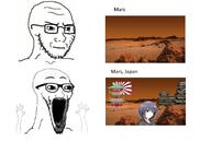 2soyjaks anime closed_mouth concerned country flag glasses hand hands_up japan mars open_mouth soyjak stretched_mouth stubble subvariant:soyak_(irritated) tagme_weeb_name thing_japanese variant:soyak // 1332x900 // 205.3KB
