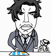 4chan anime arona blue_archive clothes millions_must_die oekaki sensei_(blue_archive) tuxedo variant:chudjak vg_(4chan) video_game // 451x498 // 37.5KB