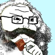 alternate beard book closed_mouth das_kapital glasses hair hand holding_book holding_object karl_marx smug soyjak variant:soyak // 500x500 // 245.9KB