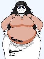 avengers beanie blue_eyes blush cacao dress fat full_body glasses hair necklace soy soylent traced variant:soytan // 2016x2688 // 128.2KB