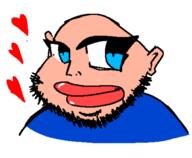 amerimutt anime brown_skin closed_mouth clothes ear heart redraw soyjak stubble subvariant:impish_amerimutt variant:impish_soyak_ears // 577x475 // 57.2KB