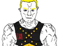 anime bindi blue_eyes chud forehead_mark hokuto_no_ken i_hate muscles smug souther subvariant:muscular_chud tank_top variant:chudjak yellow_hair // 830x634 // 95.9KB