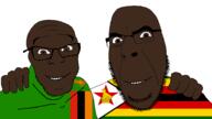 2soyjaks black_skin countrywar flag flag:zambia flag:zimbabwe friendship glasses hand happy looking_at_you no_more_brother_wars smile soyjak stubble variant:cobson variant:feraljak zambia zimbabwe // 1920x1080 // 110.9KB