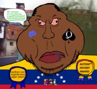 autism award balding bloodshot_eyes brap brown_skin discord drool esl fat flag:venezuela gynaecomastia hair queen_of_spades slums spade speech_bubble sperg subvariant:meximutt_front tattoo variant:meximutt veneco venezuela // 918x845 // 455.2KB