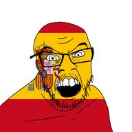 angry country flag glasses jacksepticeye looking_at_you mustache open_mouth soyjak spain stubble teeth variant:feraljak youtube // 1500x1500 // 77.4KB