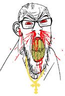 blood bloodshot_eyes christianity cross cross_pendant meta:tagme seething subvariant:feralrage variant:feraljak // 311x461 // 48.0KB