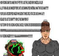 black_sclera brown_hair buff clothes costa_rica ear emo_hair flag:costa_rica flag:vancouver glasses goatee green_eyes greg_(user) grey_shirt islam joel_(user) mustache soyjak stubble subvariant:muscular_chud tan_skin taqiyah text vancouver vancouver_washington variant:chudjak variant:soyak warlock // 1000x954 // 380.0KB